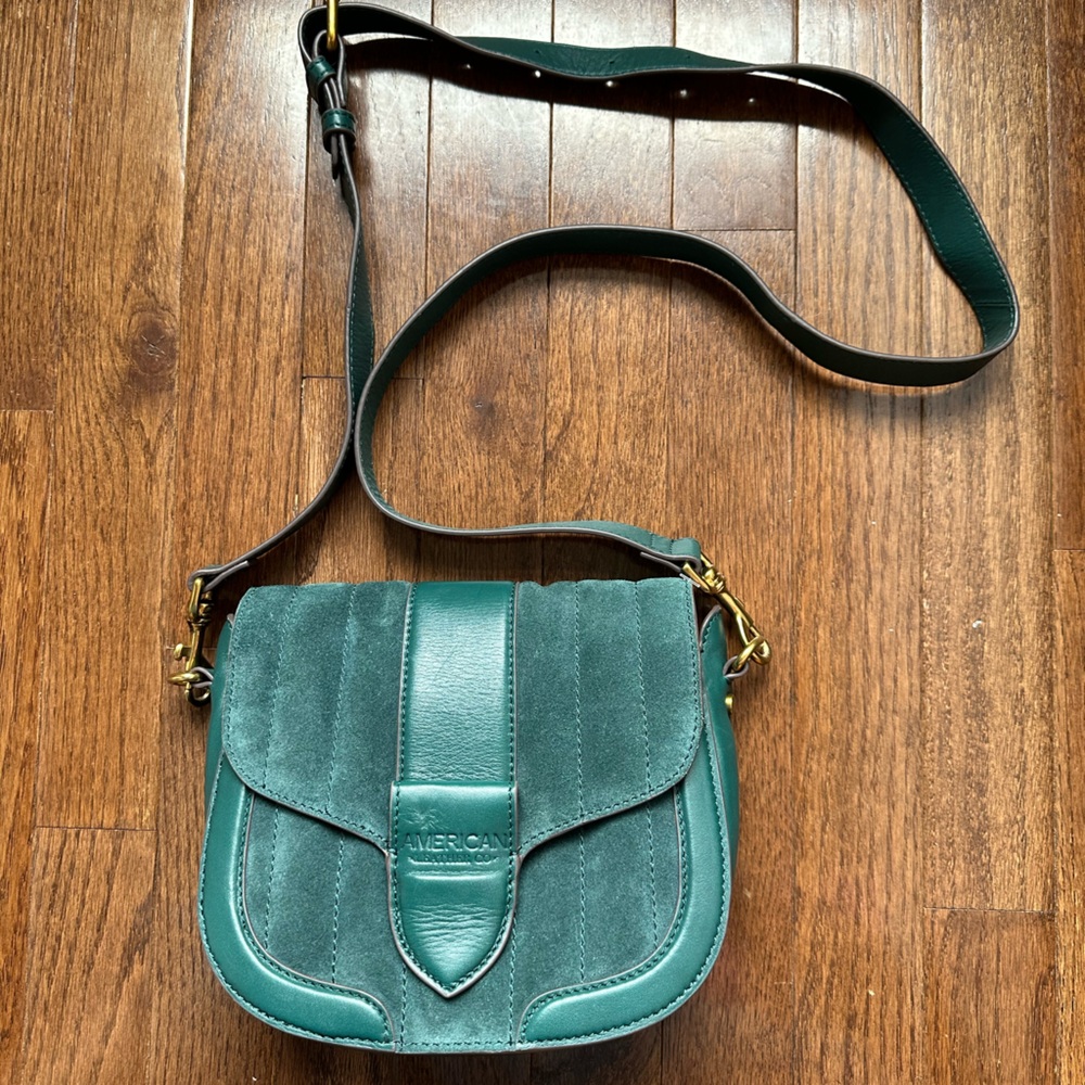 American Leather Co. Aiken Flap Top Suede Crossbody bag